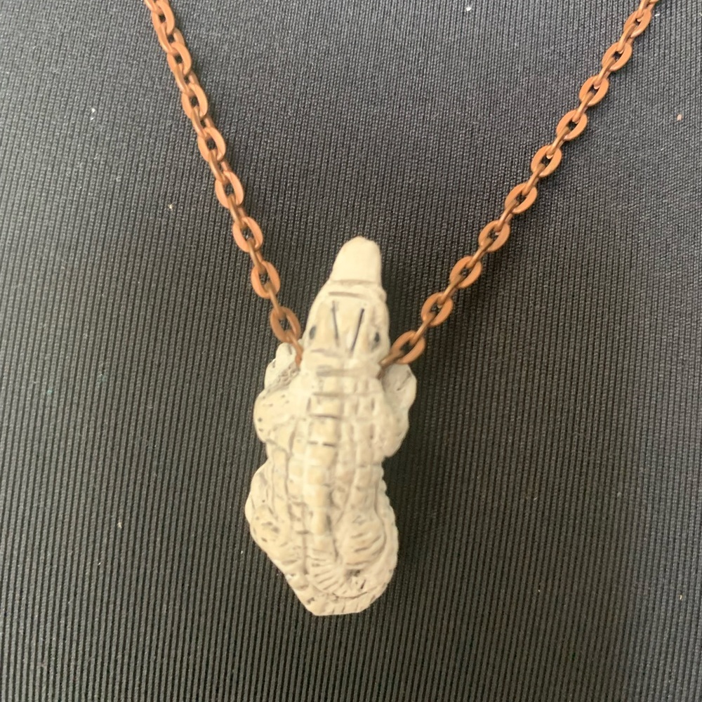Necklace white alligator